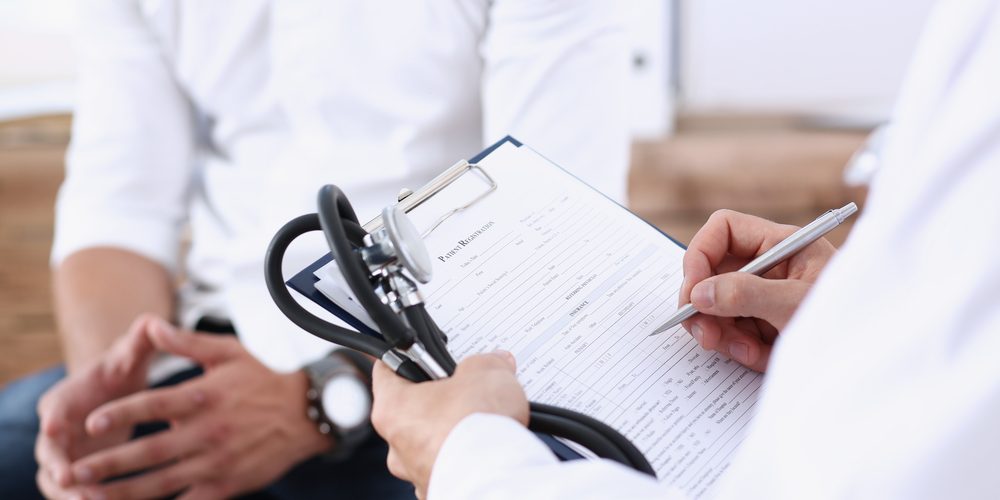 Male,Doctor,Hand,Hold,Silver,Pen,Filling,Patient,History,List