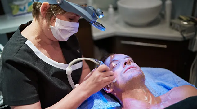 a man has a procedure on his face