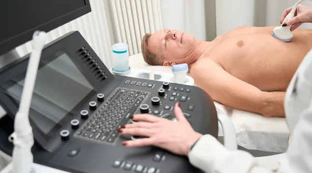 the doctor conducts diagnostics