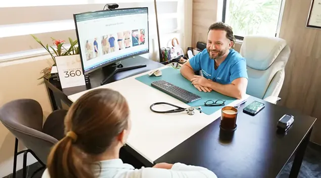 the doctor consults the patient