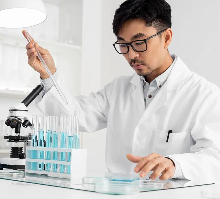 Clinician reviewing results on a tablet